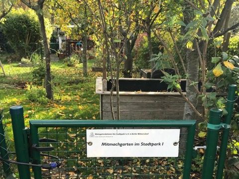 Eingang zum Mitmachgarten in der Kolonie "Am Stadtpark I"