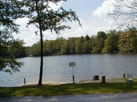 Blick auf den Halensee von der Grünanlage aus