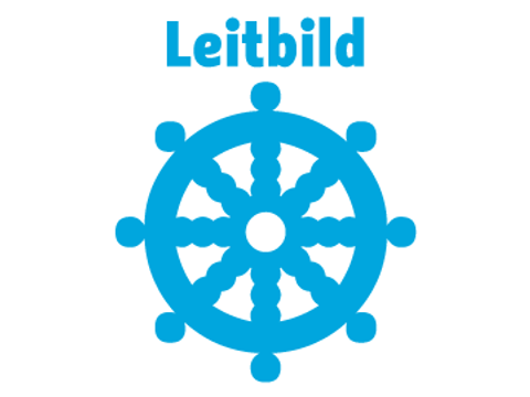 Icon Leitbild, ein altertümliches Schiffssteuerrad