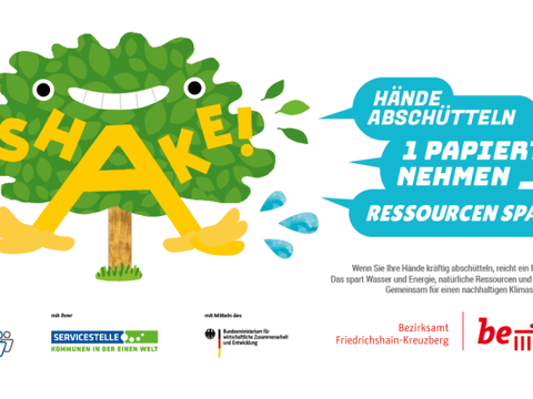 Abbildung des Stickers mit der Aufschrift "Shake it"