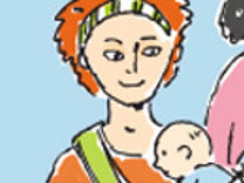 Mutter mit Baby vorm Bauch