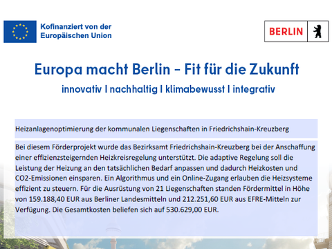 Heizanlagenoptimierung der kommunalen Liegenschaften in Friedrichshain-Kreuzberg