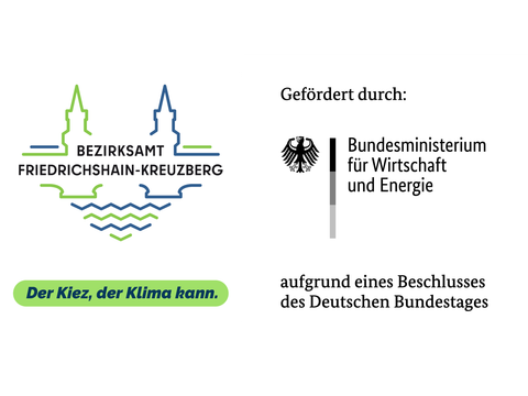 Logo des Bundesministerium für Wirtschaft und Energie und Logo des Bezirksamtes