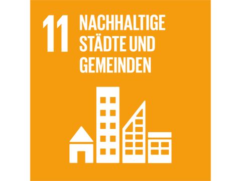 Icon Nachhaltigkeitsziel 11 Nachhaltige Städte und Gemeinden