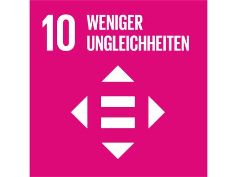 Icon Nachhaltigkeitsziel 10 Weniger Ungleichheiten