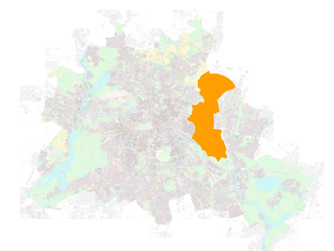 Berlinkarte mit Hervorhebung Lichtenberg