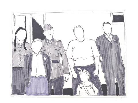 Zeichnung Flyer NS-Familienrecherche