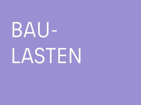 Baulasten - farbige Kachel mit Text