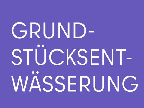Grundstücksentwässerung - farbige Kachel mit Text