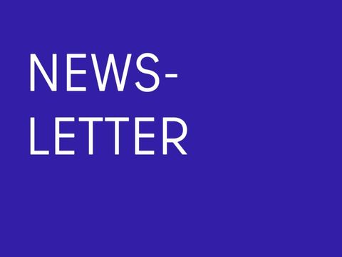 Newsletter - farbige Kachel mit Text