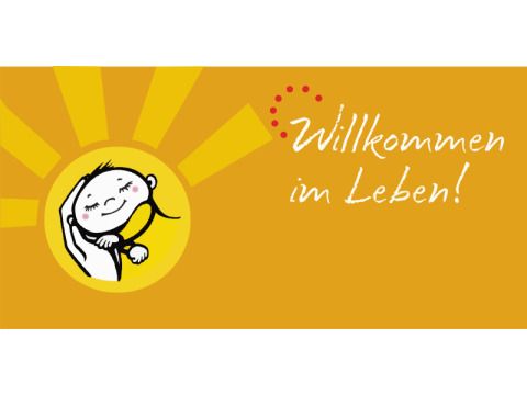 Schriftzug Willkommen im Leben