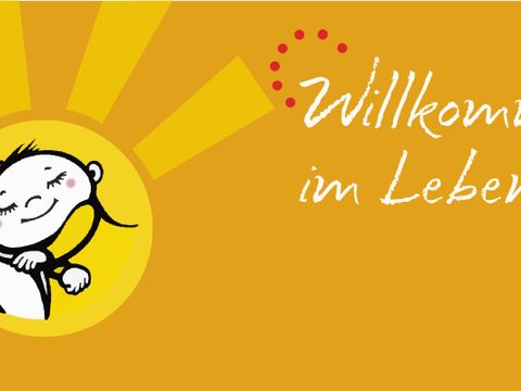 Schriftzug Willkommen im Leben