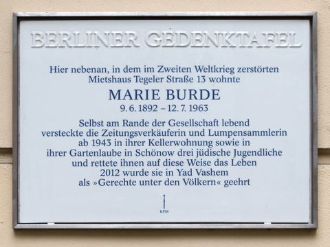 Gedenktafel Burde