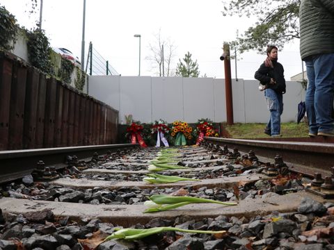Gedenken am Güterbahnhof Moabit am 27. Januar 2023.