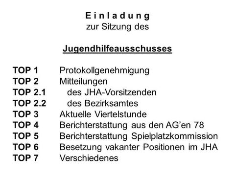 JHA-Einladung