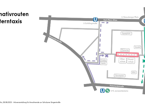 Singerstraße: Alternativrouten für Elterntaxis