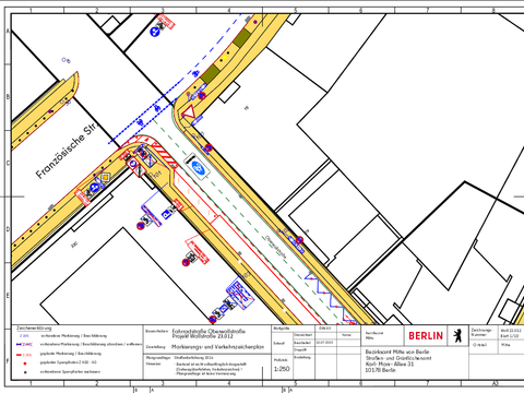 Verkehrszeichenplan Französischestr / Oberwallstr. (Bild: SGA BA Mitte)