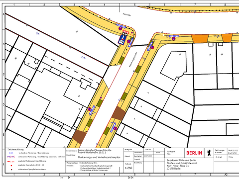 Verkehrszeichenplan Kleine Jägerstr. / Kurstr. (Bild: SGA BA Mitte)