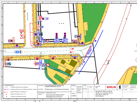 Verkehrszeichenplan Niederwallstr. / Leipzige Str. (Bild: SGA BA Mitte)
