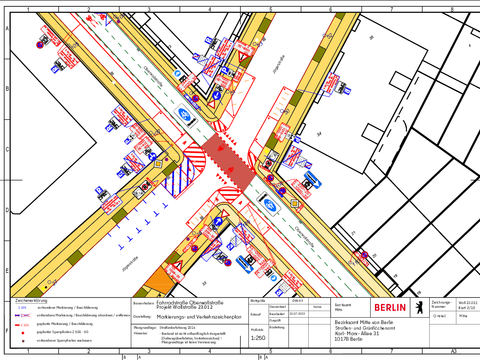 Verkehrszeichenplan Oberwallstr. / Jägerstr. (Bild: SGA BA Mitte)