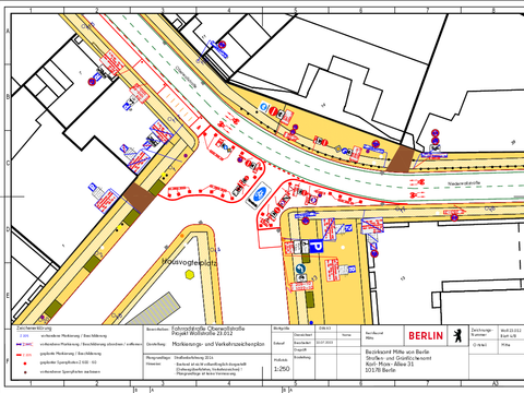 Verkehrszeichenplan Oberwallst. / Niederwallstr. / Hausvogteiplatz (Bild: SGA BA Mitte)