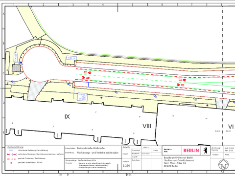Verkehrszeichenplan Wallstrasse 1/10 (Bild: SGA BA Mitte)
