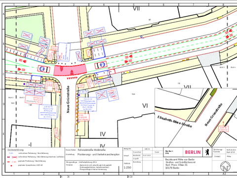 Verkehrszeichenplan Wallstrasse 3/10 (Bild: SGA BA Mitte)