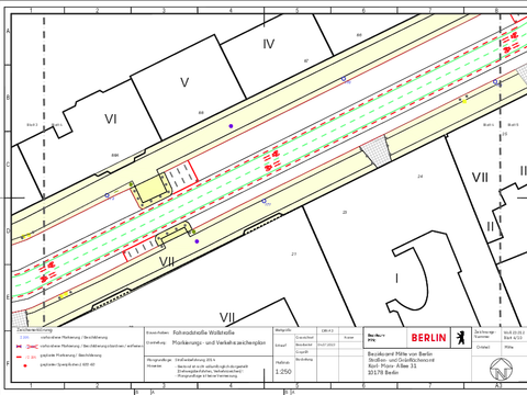 Verkehrszeichenplan Wallstrasse 4/10 (Bild: SGA BA Mitte)