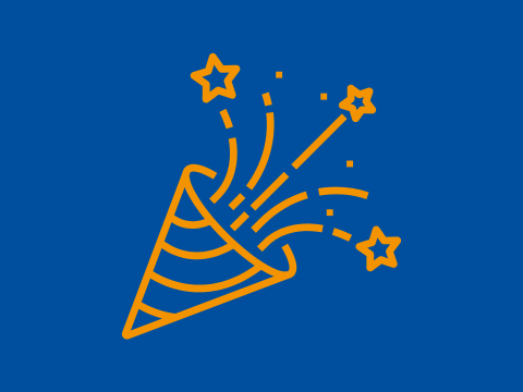 Icon eines Partyhütchens blau