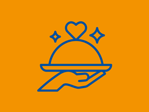 Icon einer Hand mit einem Tablet