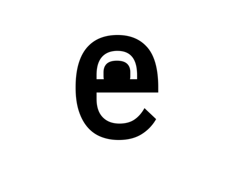 Logo von engagiertes.berlin: ein schwarzes kleines e
