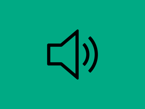 Mittelgrüne Kachel mit dem Symbol eines Lautsprechers für Aktuelles
