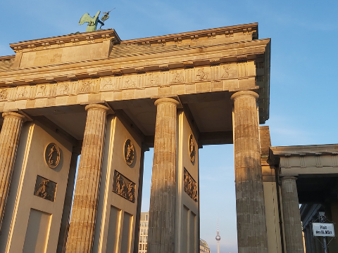 Brandenburger Tor Detailaufnahmeb Sonnenuntergang