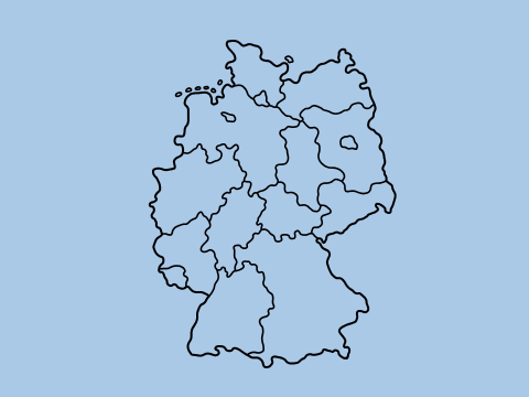 Karte von Deutschland mit allen Bundesländern