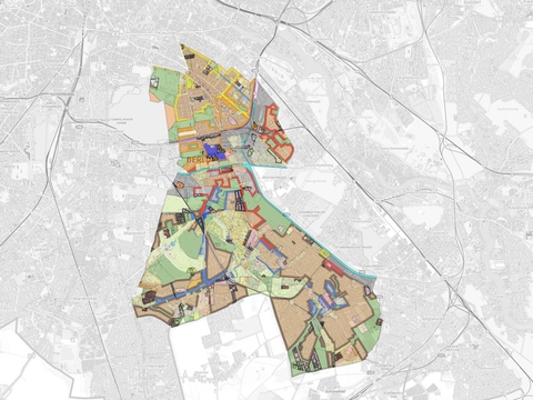 Übersichtskarte zum geltenden Planungsrecht in Neukölln