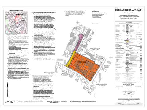 Planzeichung Bebauungsplan XIV-132-1 Juchaczweg