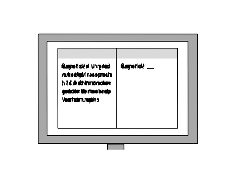 Ein Bildschirm auf dem Schrift angedeutet ist