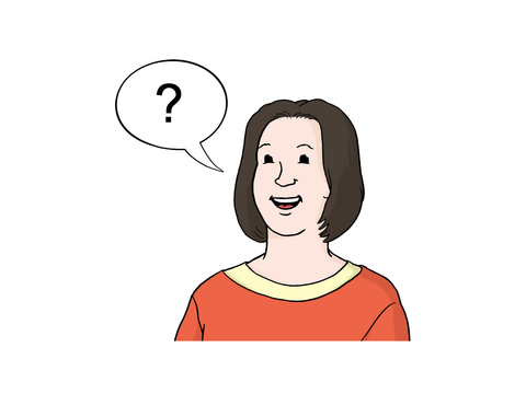 Person mit einer Sprechblase