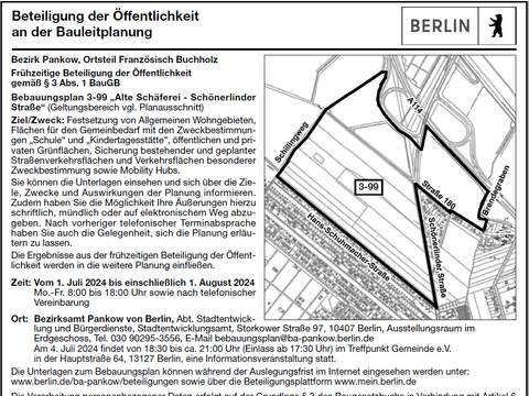 Veröffentlichung Berliner Zeitung vom 28. Juni 2024 (Bild: Bezirksamt Pankow von Berlin)