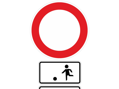 Beschilderung für temporäre Spielstraßen