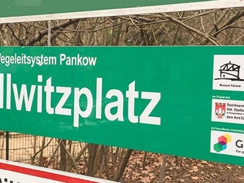 Hinweisschild zum Grünen Wegeleitsystem