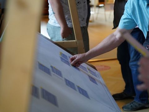 priorisierung-mit-klebepunkten-am-markt-stand