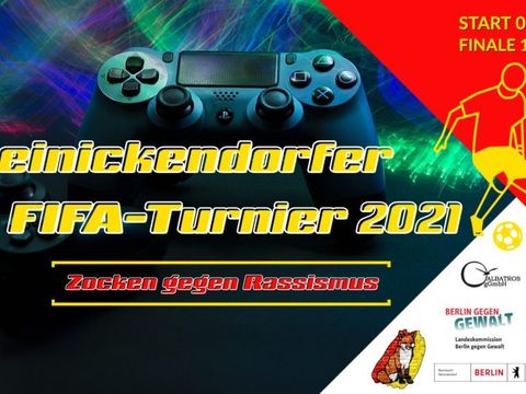 „Zocken gegen Rassismus“ - das erste Reinickendorfer FIFA-Turnier. (Bild: Partnerschaft für Demokratie Reinickendorf )