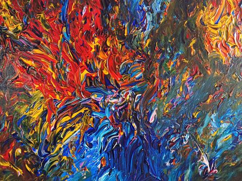 Im Rahmen einer öffentlichen Alleinausstellung: Künstlerin Kathrin Schreiter präsentiert erstmals ihre abstrakte Kunst. (Bild: BA Reinickendorf)