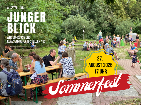 Einladung zur Ausstellungseröffnung und zum anschließenden Sommerfest des Freundeskreises (Bild: Atrium)