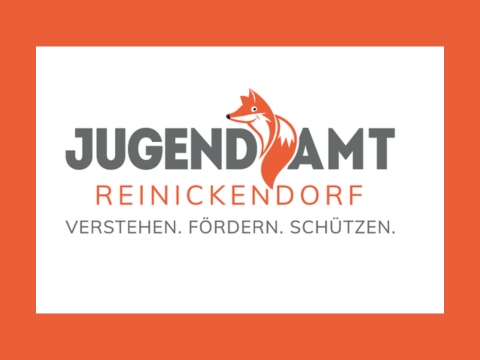 Kachel Opener Jugendamt Reinickendorf Weiß auf Orange