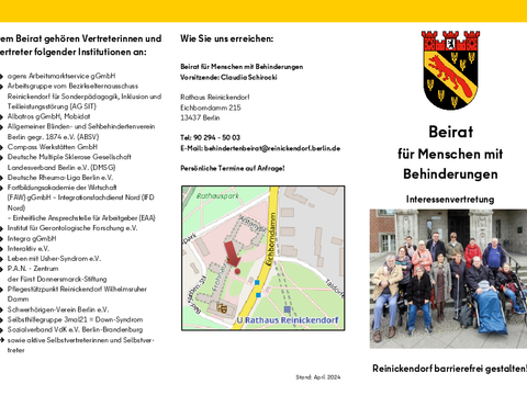 Infoflyer Beirat für Menschen mit Behinderungen