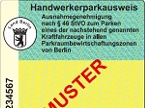 Muster Handwerkerparkausweis