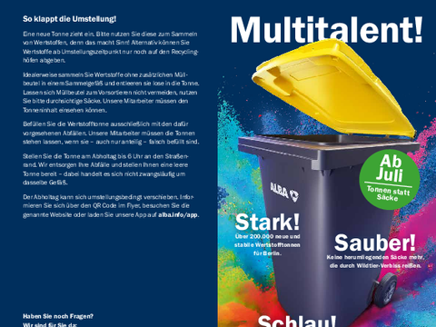 ALBA Berlin GmbH Flyer - Multitalent - So klappt die Umstellung