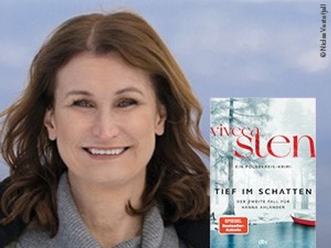 Autorin Viveca Sten und Buchcover (Bild: Niclas Vestefjell)